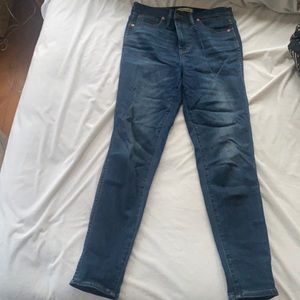 Madewell 10” High Rise Skinny dark wash denim